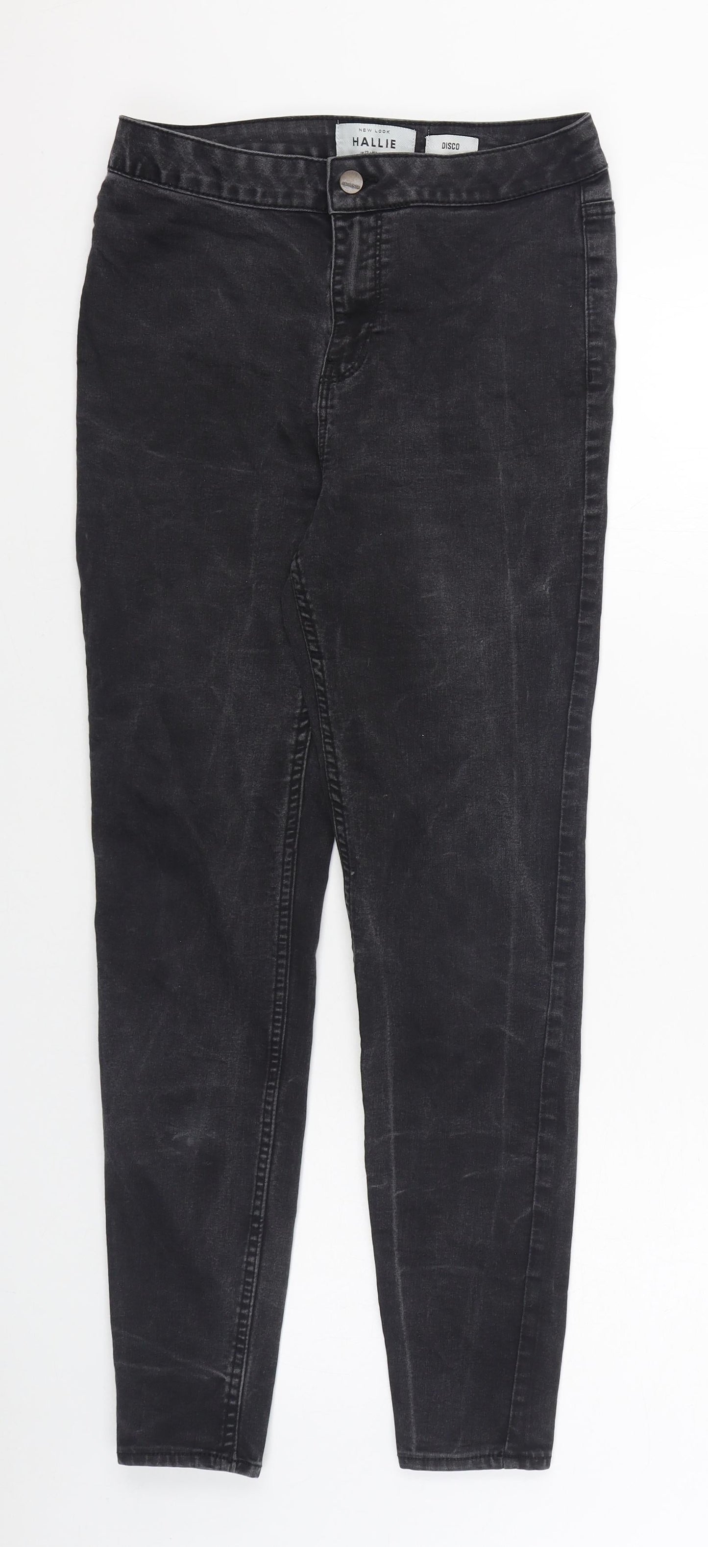 New Look Womens Black  Cotton Skinny Jeans Size 12 L27 in Regular Zip