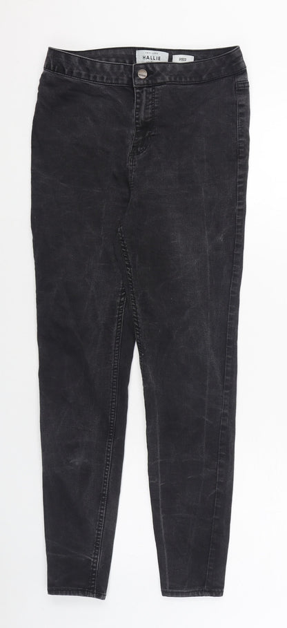 New Look Womens Black  Cotton Skinny Jeans Size 12 L27 in Regular Zip