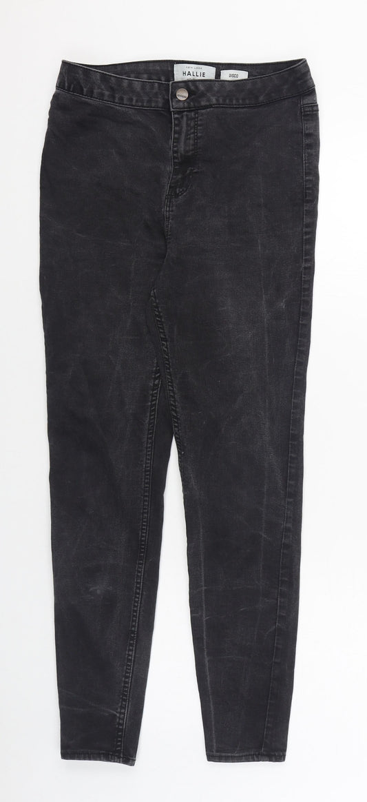 New Look Womens Black  Cotton Skinny Jeans Size 12 L27 in Regular Zip