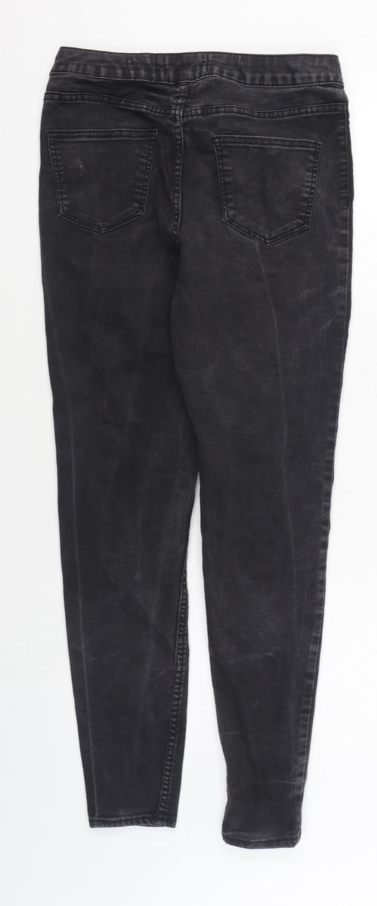 New Look Womens Black  Cotton Skinny Jeans Size 12 L27 in Regular Zip