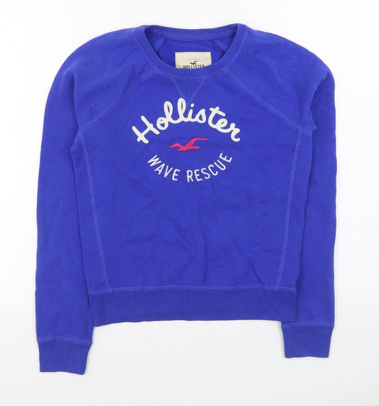 Hollister Womens Blue  Cotton Pullover Sweatshirt Size XS  Pullover