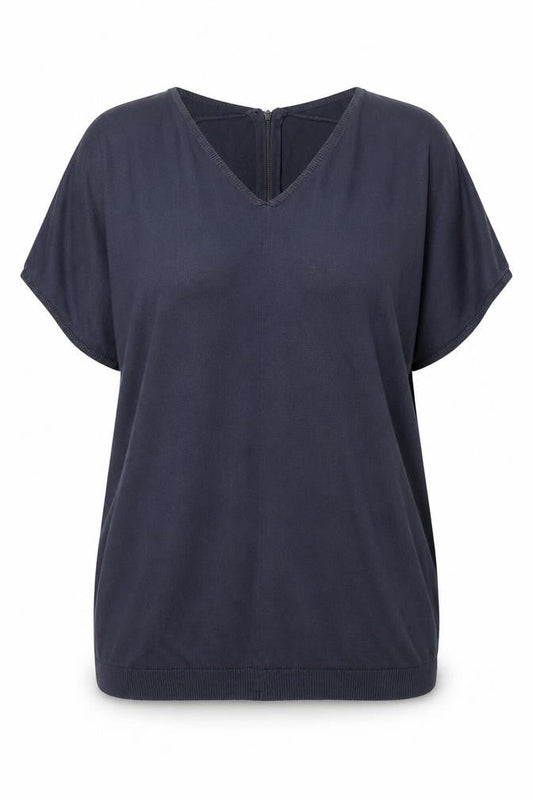 ESPRIT Womens Blue V-Neck  Viscose Pullover Jumper Size L