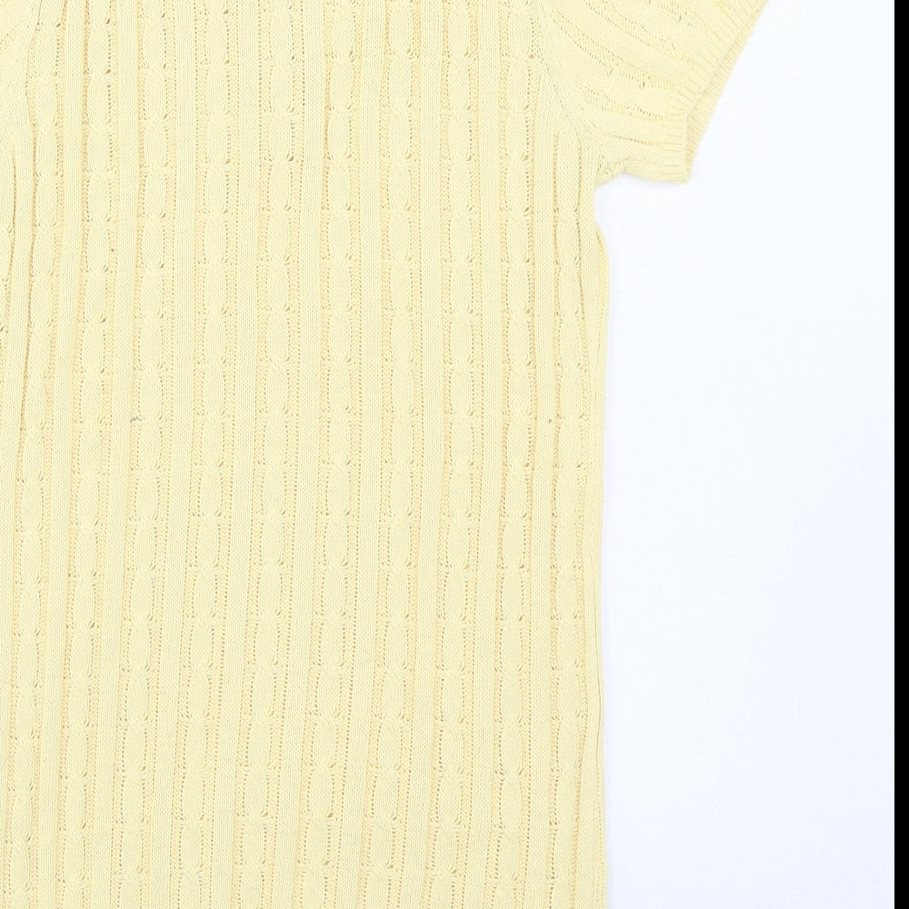 SheIn Girls Yellow  Polyester Jumper Dress  Size 11-12 Years  Collared Button