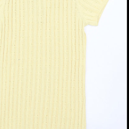 SheIn Girls Yellow  Polyester Jumper Dress  Size 11-12 Years  Collared Button