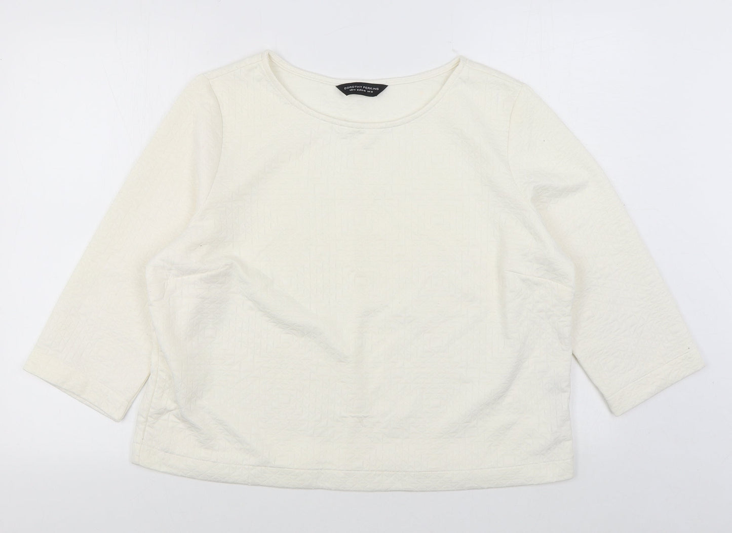 Dorothy Perkins Womens White  Polyester Pullover Sweatshirt Size 18  Pullover