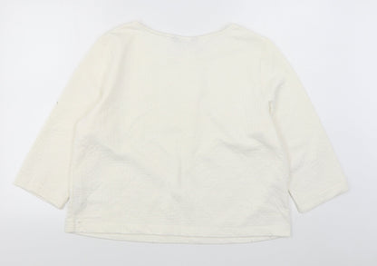 Dorothy Perkins Womens White  Polyester Pullover Sweatshirt Size 18  Pullover