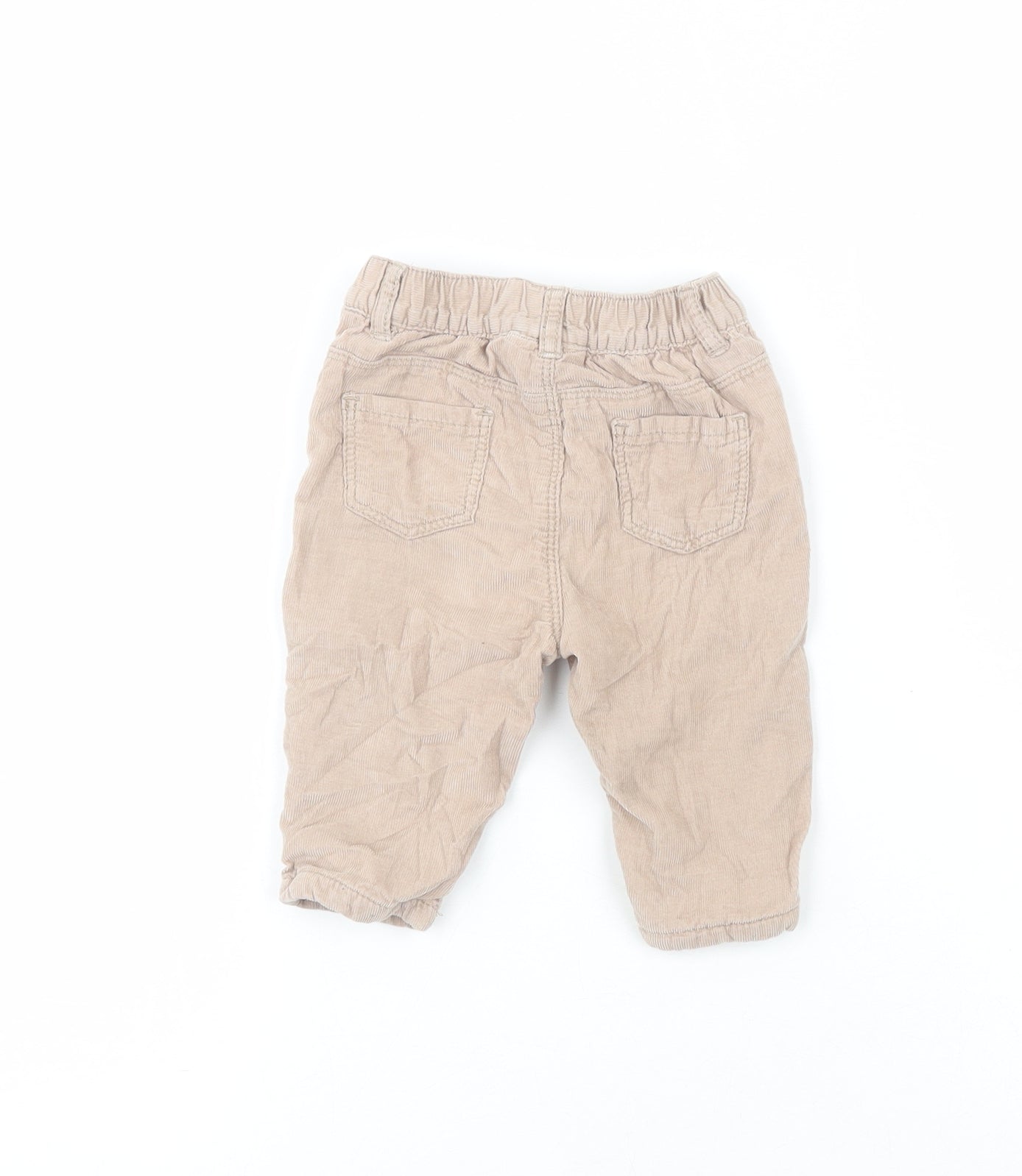 NEXT Boys Beige  100% Cotton Cargo Trousers Size 3-6 Months