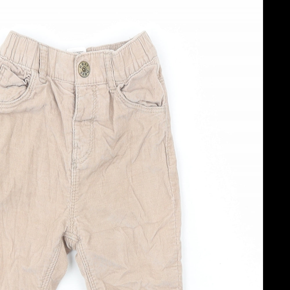 NEXT Boys Beige  100% Cotton Cargo Trousers Size 3-6 Months