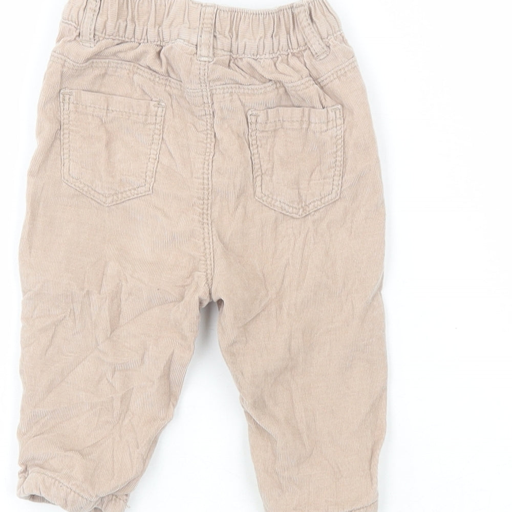 NEXT Boys Beige  100% Cotton Cargo Trousers Size 3-6 Months