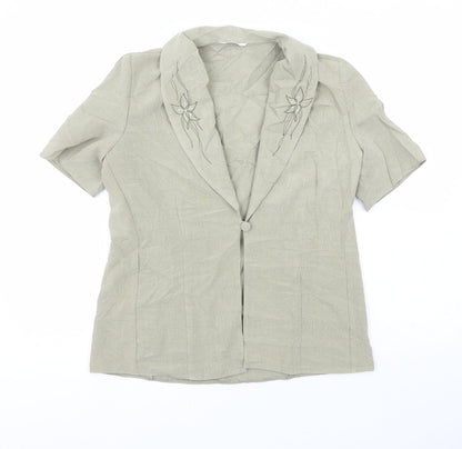 Berkertex Womens Green  Polyester Basic Button-Up Size 12 Collared