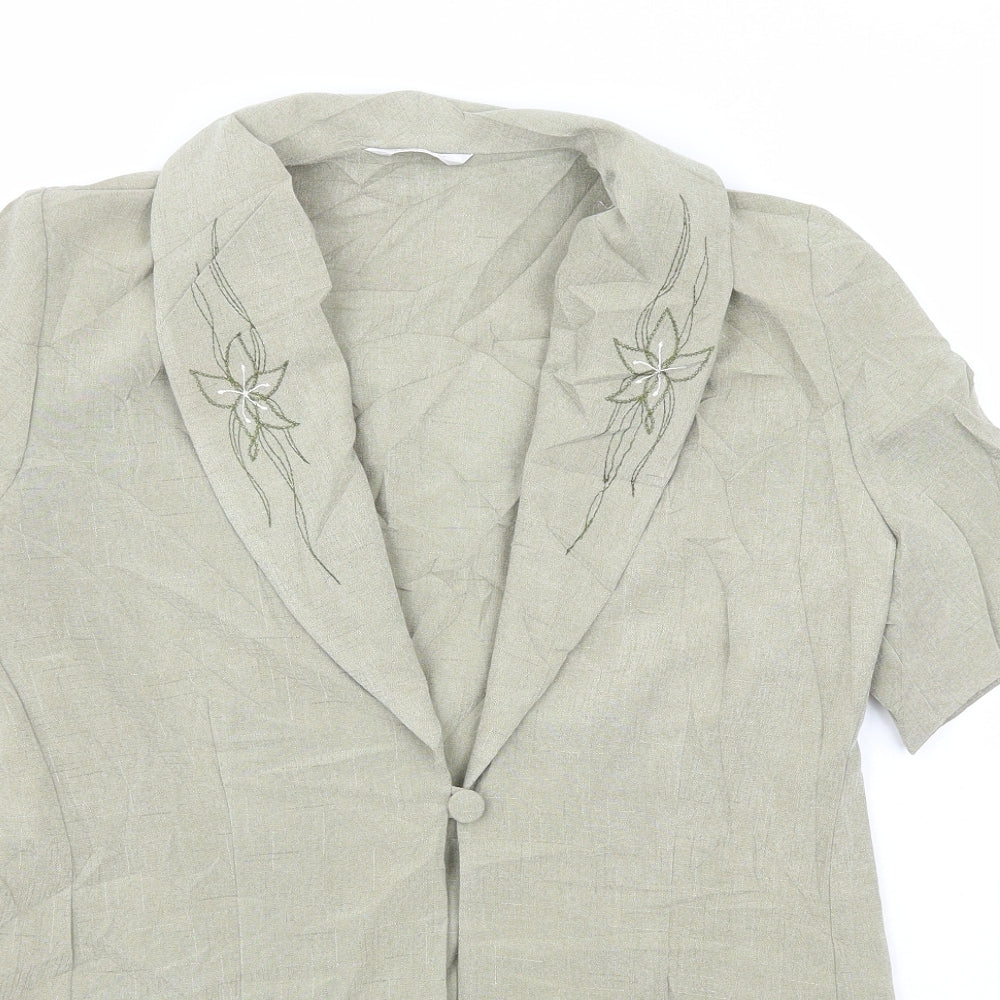 Berkertex Womens Green  Polyester Basic Button-Up Size 12 Collared