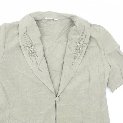 Berkertex Womens Green  Polyester Basic Button-Up Size 12 Collared