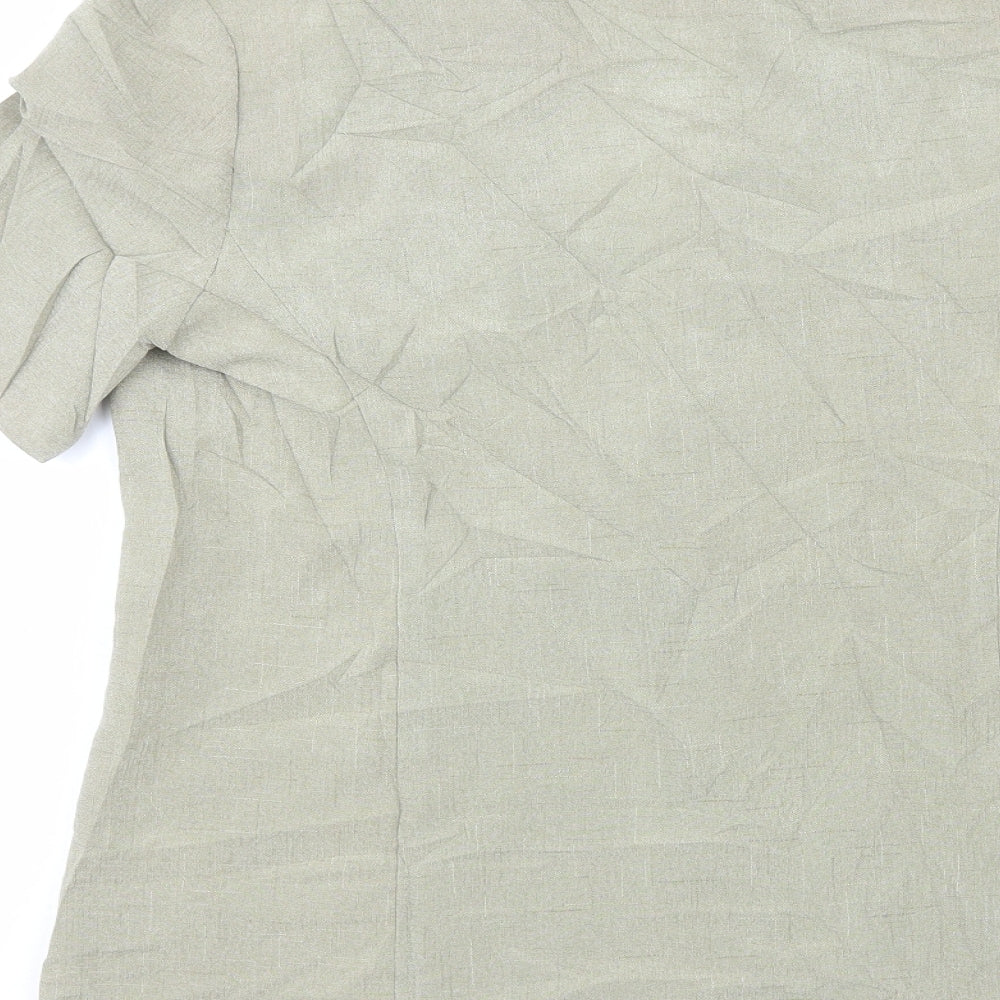 Berkertex Womens Green  Polyester Basic Button-Up Size 12 Collared