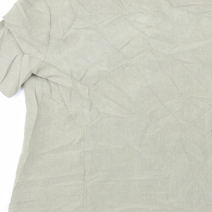 Berkertex Womens Green  Polyester Basic Button-Up Size 12 Collared