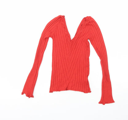 Womens UK Size 8 Topshop Red Pullover Jumper