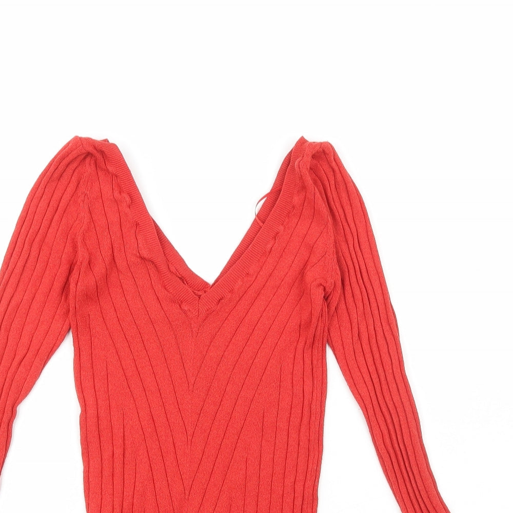 Womens UK Size 8 Topshop Red Pullover Jumper