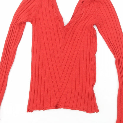 Womens UK Size 8 Topshop Red Pullover Jumper