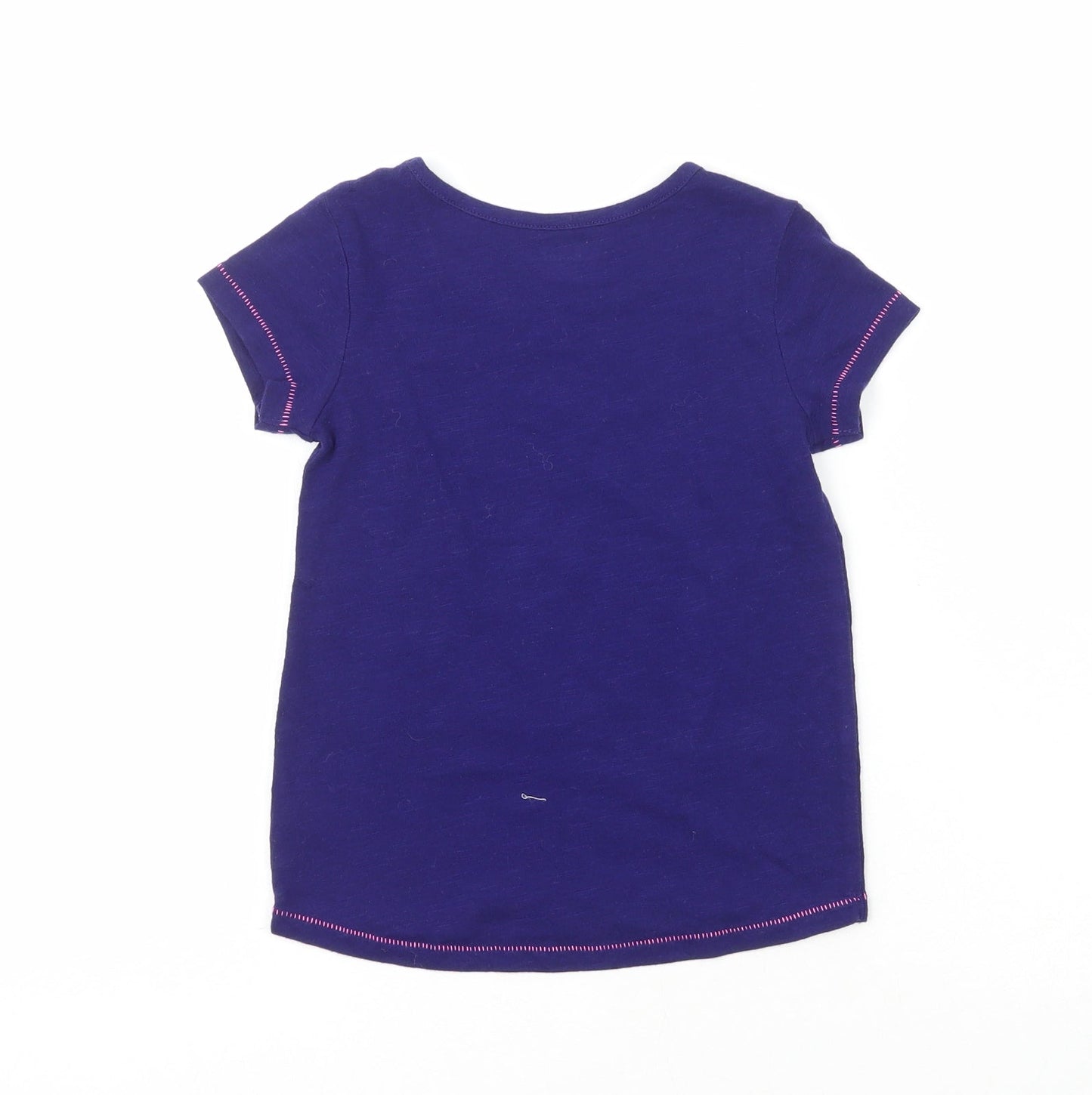 Cherokee Girls Purple  Cotton Pullover T-Shirt Size 3-4 Years Crew Neck  - Adventure is out there