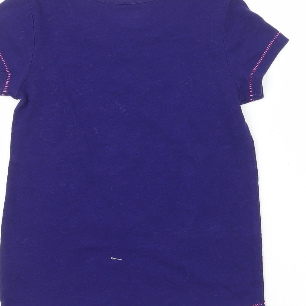 Cherokee Girls Purple  Cotton Pullover T-Shirt Size 3-4 Years Crew Neck  - Adventure is out there