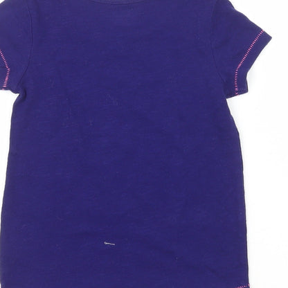 Cherokee Girls Purple  Cotton Pullover T-Shirt Size 3-4 Years Crew Neck  - Adventure is out there