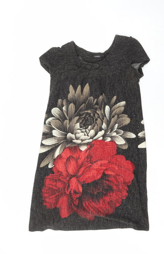 Dunnes Womens Grey  Acrylic Fit & Flare  Size 10  Crew Neck