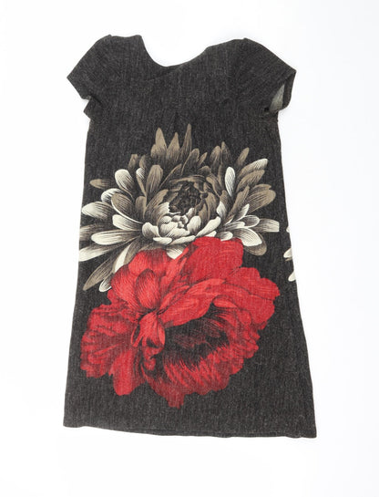 Dunnes Womens Grey  Acrylic Fit & Flare  Size 10  Crew Neck