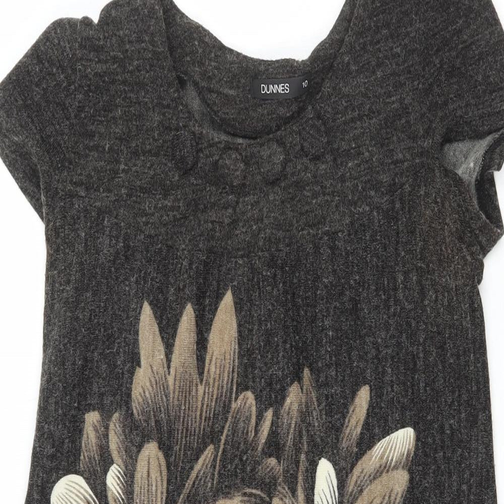 Dunnes Womens Grey  Acrylic Fit & Flare  Size 10  Crew Neck