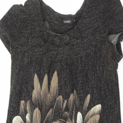 Dunnes Womens Grey  Acrylic Fit & Flare  Size 10  Crew Neck