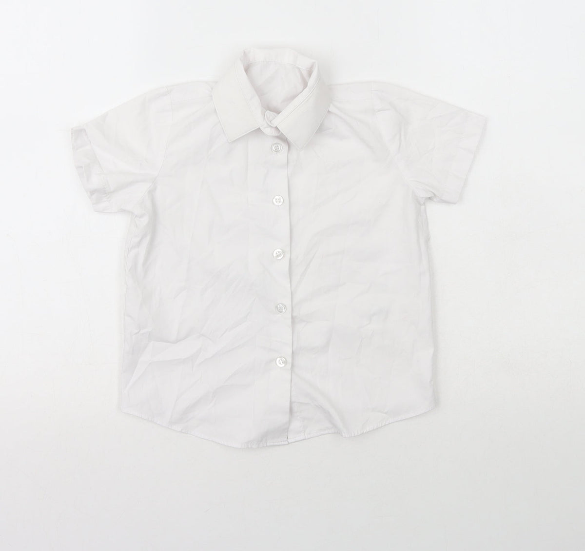 George Girls White  Polyester Basic Button-Up Size 4-5 Years Collared