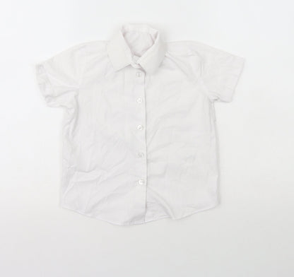 George Girls White  Polyester Basic Button-Up Size 4-5 Years Collared