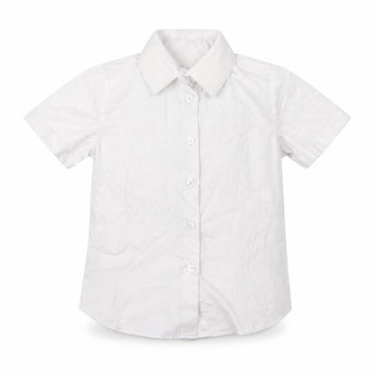 George Girls White  Polyester Basic Button-Up Size 4-5 Years Collared
