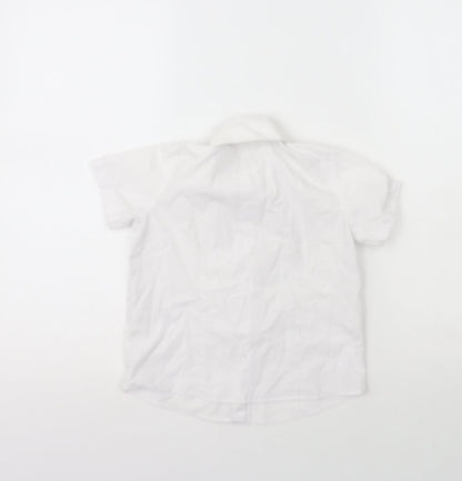 George Girls White  Polyester Basic Button-Up Size 4-5 Years Collared