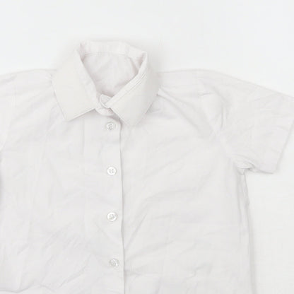 George Girls White  Polyester Basic Button-Up Size 4-5 Years Collared