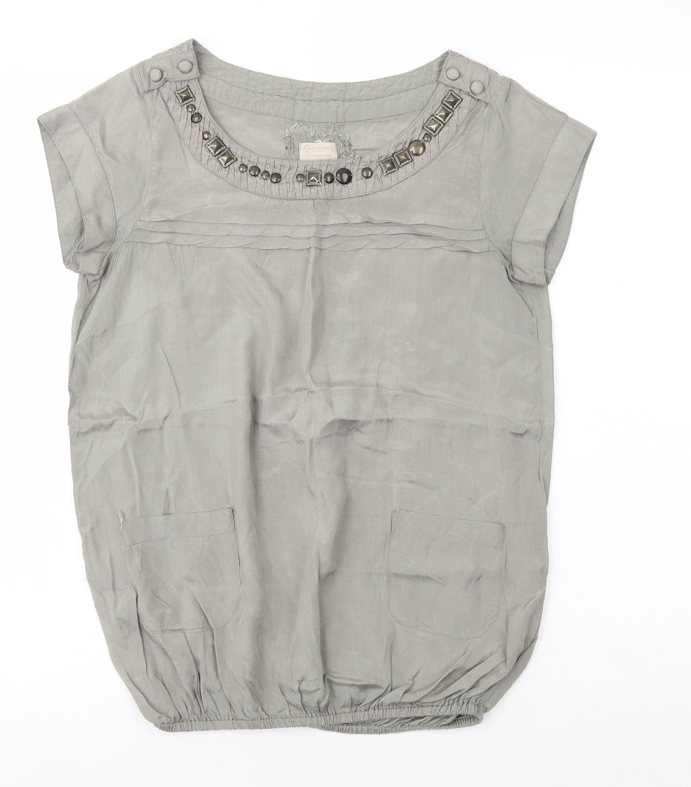 Womens UK Size 6 River Island Green Basic T-Shirt