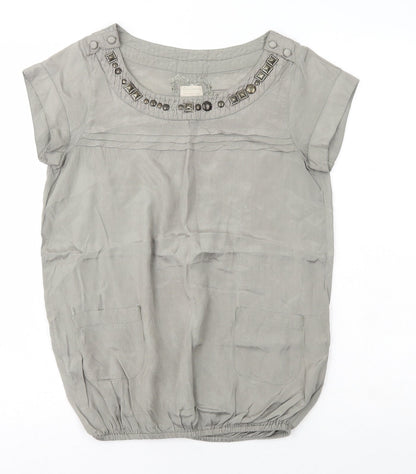Womens UK Size 6 River Island Green Basic T-Shirt