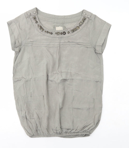 Womens UK Size 6 River Island Green Basic T-Shirt