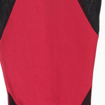 French Connection Womens Red  Polyester Pencil Dress  Size 6  Crew Neck