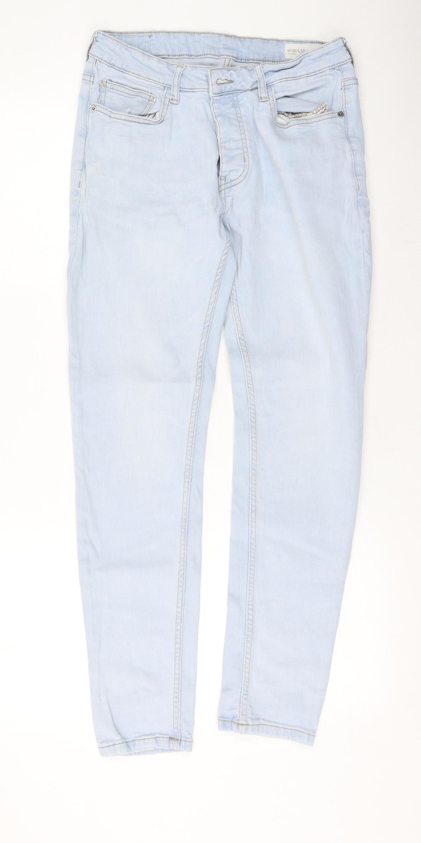 Denim & Co. Womens Blue  Cotton Skinny Jeans Size 30 L30 in Regular