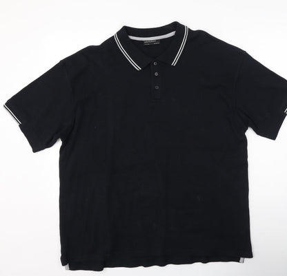 Cedar Wood State Mens Black  Polyester  Polo Size L Collared