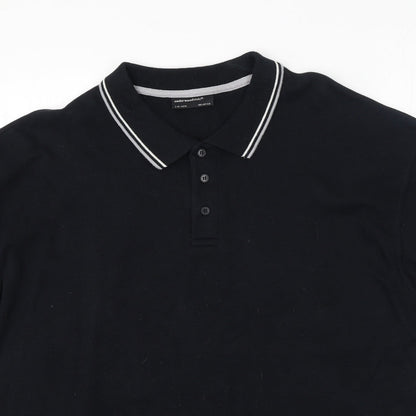 Cedar Wood State Mens Black  Polyester  Polo Size L Collared