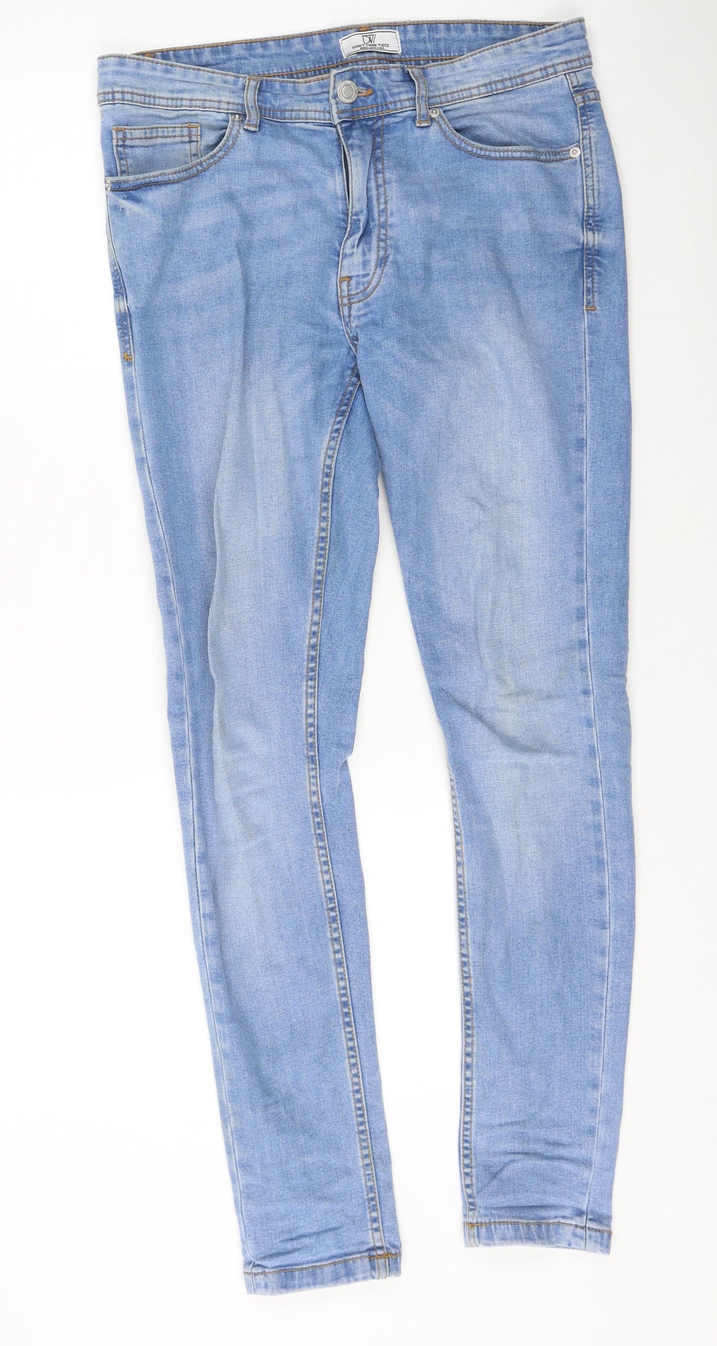 Dont Think Twice Womens Blue  Cotton Straight Jeans Size 32 L32 in Regular