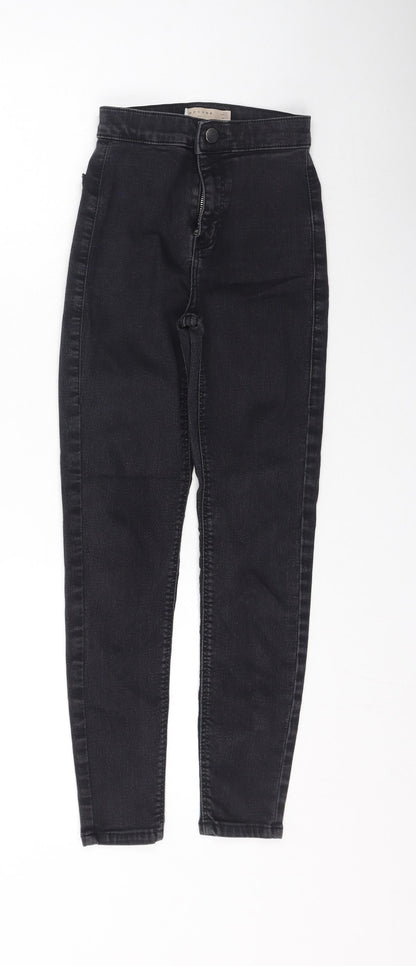 Topshop Womens Grey  Cotton Skinny Jeans Size 24 L28 in Regular