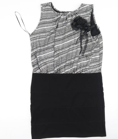 Quiz Womens Grey  Polyester Bodycon  Size 16  Round Neck