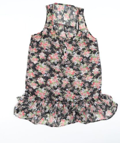 Evie Womens Multicoloured Floral Polyester Camisole Tank Size 10 Round Neck