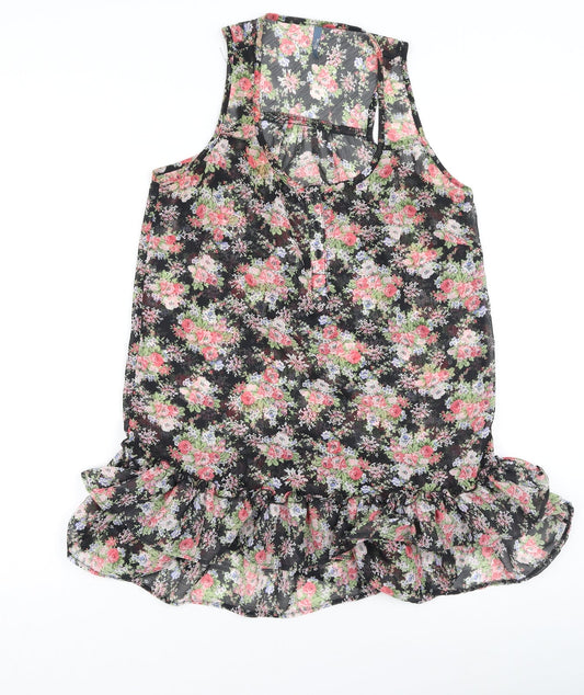 Evie Womens Multicoloured Floral Polyester Camisole Tank Size 10 Round Neck