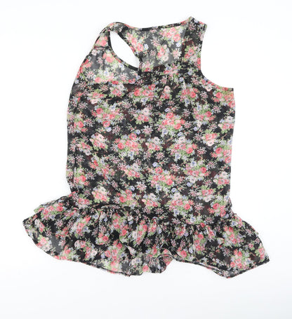 Evie Womens Multicoloured Floral Polyester Camisole Tank Size 10 Round Neck