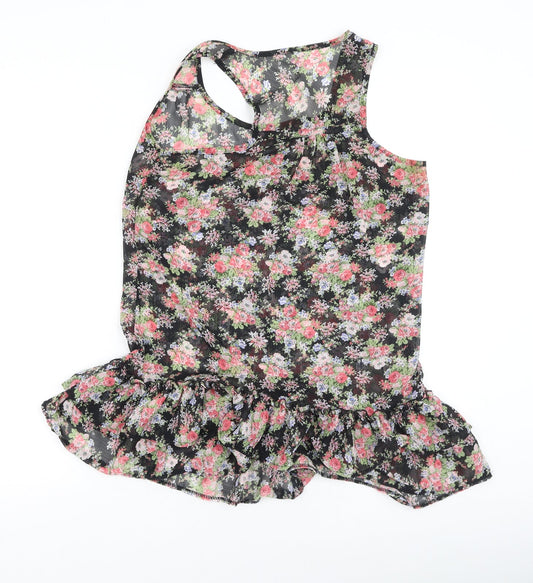 Evie Womens Multicoloured Floral Polyester Camisole Tank Size 10 Round Neck