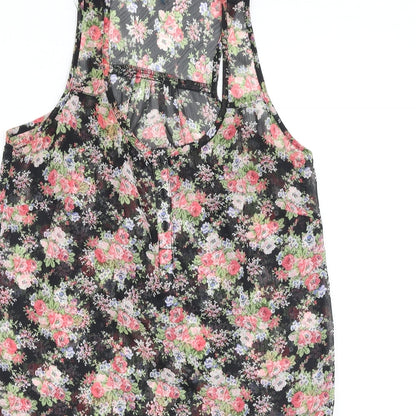 Evie Womens Multicoloured Floral Polyester Camisole Tank Size 10 Round Neck