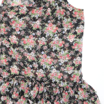 Evie Womens Multicoloured Floral Polyester Camisole Tank Size 10 Round Neck