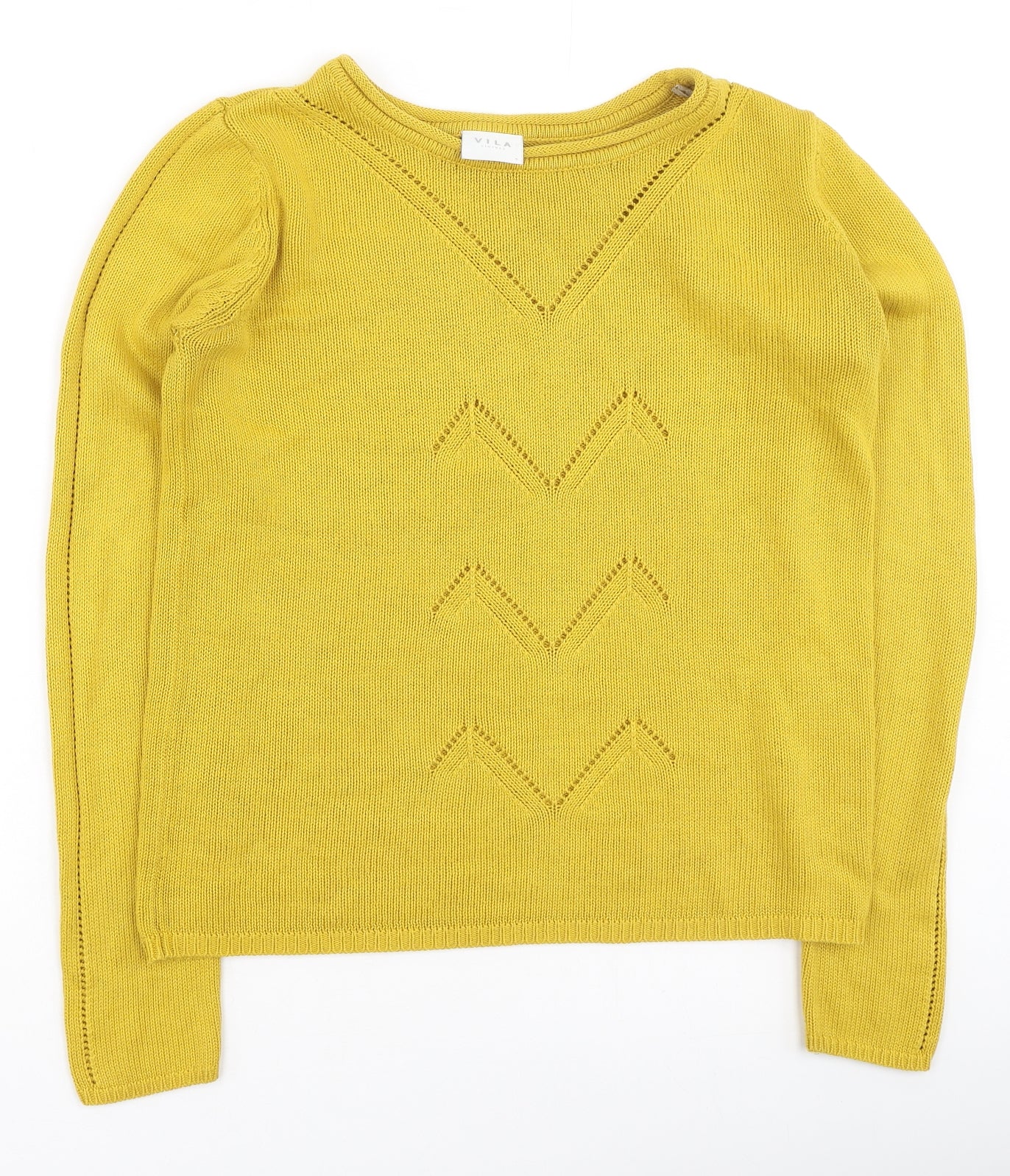 Womens UK Size S Villa Yellow Pullover Jumper